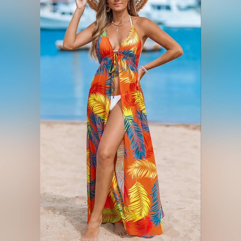 NWT Cupshe Neon Island Tropical Cover-Up Kimono